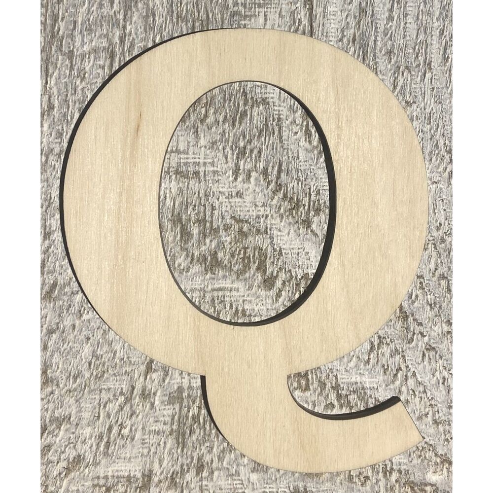 Wood Letter - 1/8" Plywood - 4" Tall - Q - PL01-802Q